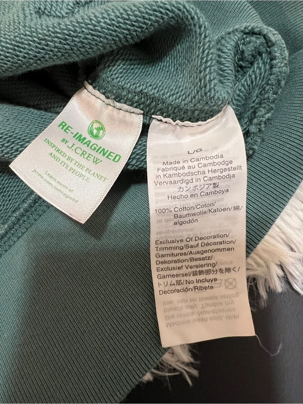 J. Crew Authentic Fleece Pullover Hoodie for Men- Large